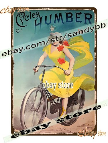 Tin sign 1890 humber bicycles - 1890,