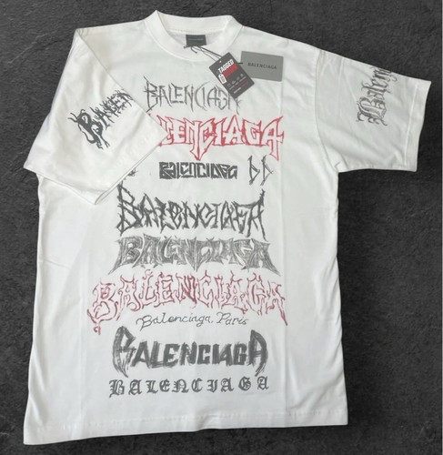 Balenciaga white logo graphic - white,