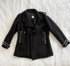Chanel Black Tweed Knit Coat