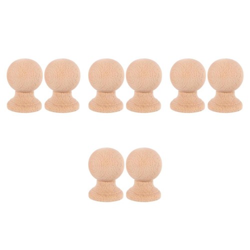 Set wood rod finial - of, 4
