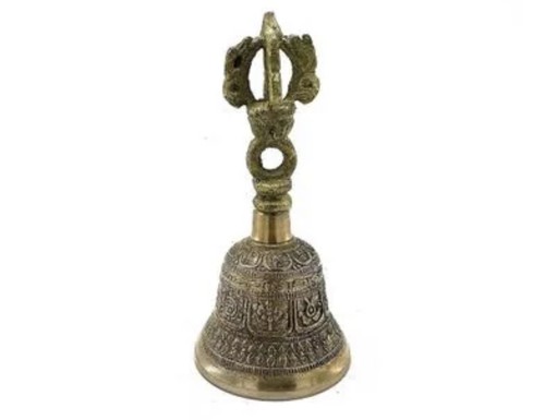Large tibetan brass tingsha - tibetan,