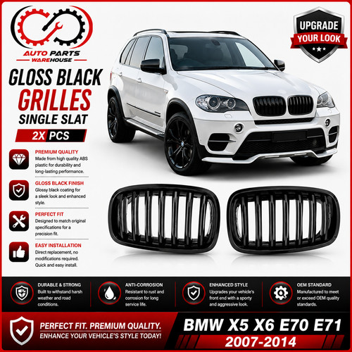 Gloss black front kidney - black,