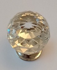 CLEAR CRYSTAL DIAMOND GLASS / DRAWER KNOBS (SET OF 2)