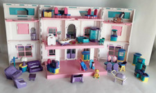 VINTAGE 1970's FOLDING MY DREAM HOUSE +3 DOLLS + LOTS OF FURNITURE by KAMENY