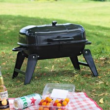 Compact Outdoor Grill - Oil Barrel Style Tabletop BBQ