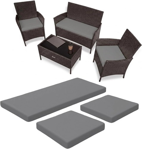 3pcs rattan garden cushion set - 3pcs,