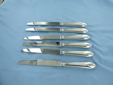 A VINTAGE SET OF SIX STERLING SILVER  OLD ENGLISH DINNER KNIVES SHEFFIELD 1994.