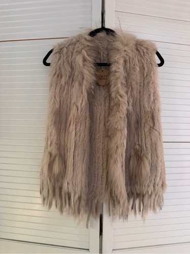 Vintage real rabbit - vintage, cream