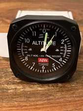 AJW AVIATION ALTITUDE BLACK BATTERY TRAVEL ALARM CLOCK 3” NEW