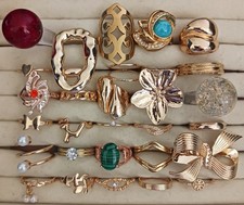 COSTUME JEWELLERY RINGS MIXED JOB LOT BAND COCKTAIL #219
