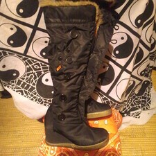 Vintage Womens Sugar blk knee