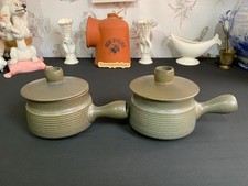2 x Vintage Langley Denby Sherwood Lidded Soup / Stew Bowls with Handles -MINT