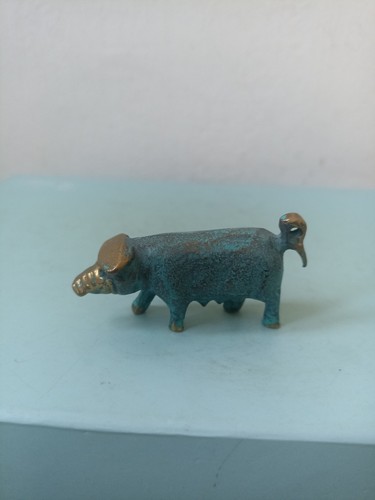 Pig bronze brass sculpture - ,