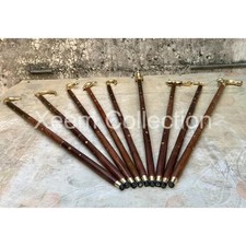 Lot of 9 Brass Handle Wooden