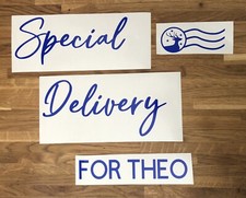 Large Personalised Christmas Special Delivery Vinyl Decal Stickers For Balloon
