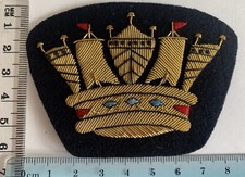 Royal Navy Coronet Military Blazer Badge Wire Bullion