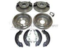 Front 2 Brake Discs & Pads & Rear 2 Drums And Shoes For Ford KA Mk2 1.2 11-16