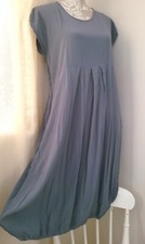 Masai Dress Viscose Grey Tulip Parachute Dress Summer Lagenlook Size L 12/14