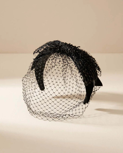 1940s black veil fascinator - veil,