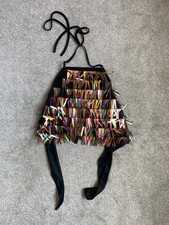 Sparkly Multicoloured Crop Top Halter Neck - Primark - Size 10