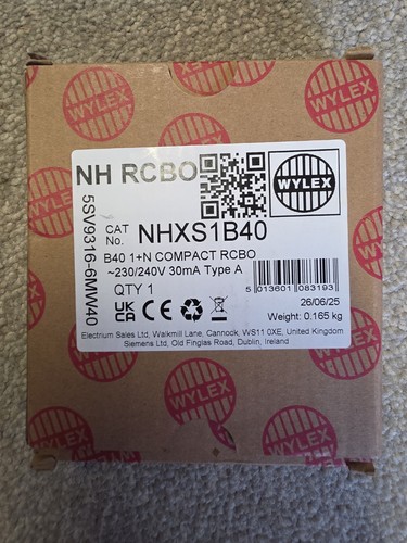 Wylex nhxs1b40 40a rcbo - nhxs1b40,