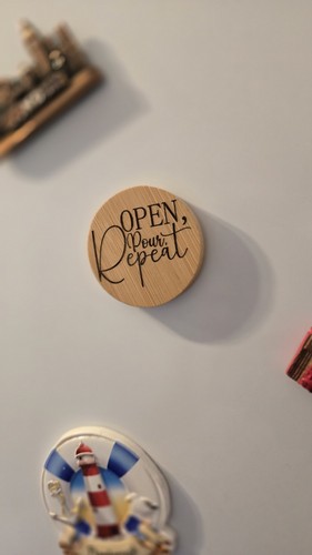 Wooden fridge magnet bottle - fridge,