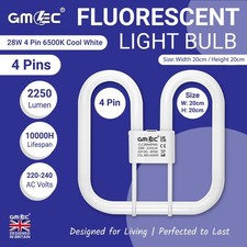 COMPACT FLUORESCENT, 2D TUBE /LIGHT, ( 28W - 4 PIN )  BATHROOM LAMP , COOL WHITE