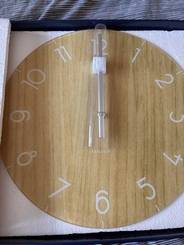 Karlsson wall clock glass wood - karlsson,