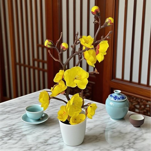 Modern silk flower - flower, vase