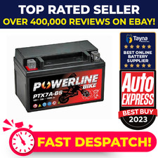PTX7A-BS Powerline Motorcycle Battery 12V 7Ah