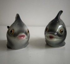 VINTAGE MID CENTURY 50s GOEBEL WEST GERMAN FISH SALT AND PEPPER POTS 