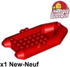 Lego 1x Boat Zodiac Boat Rubber Raft Small Pudding 12x6x2 Red/Red 78611 NEW