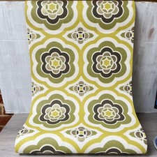 Vintage Wallpaper Roll. Shand Kydd Flower Power 1960s /  1970s Green Gold Yellow