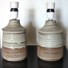 Pair of 70s Broadstairs Pottery Ceramic Lamps by Dianne Sanders