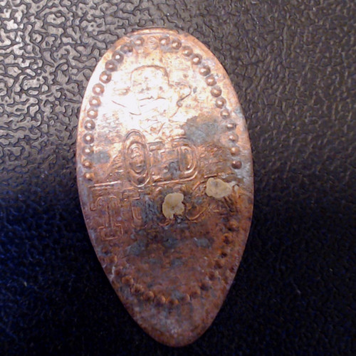 Old press coin - coin, elongated