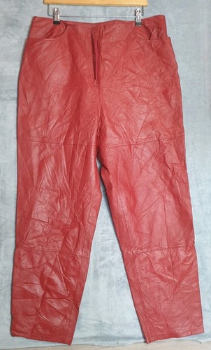 Vintage red leather trousers - leather,