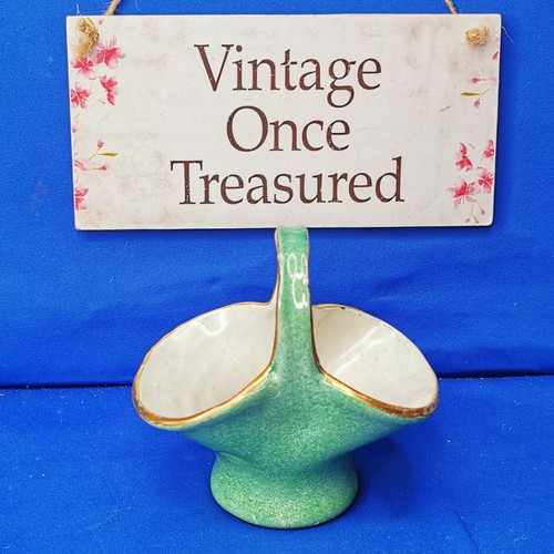1950s stoneware posy basket - 1950s,