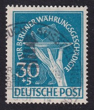 BERLIN 1949 Relief Fund 30pf+5pf Blue SG B70 Used (CV £300)