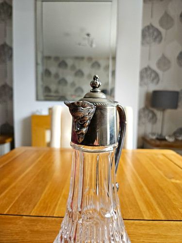 Unmarked cut glass decanter - unmarked,