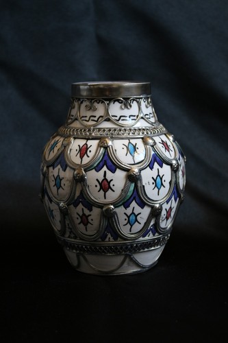 Vintage moroccan fez pottery - moroccan,