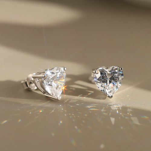 1ct heart cut earrings white - 1ct,