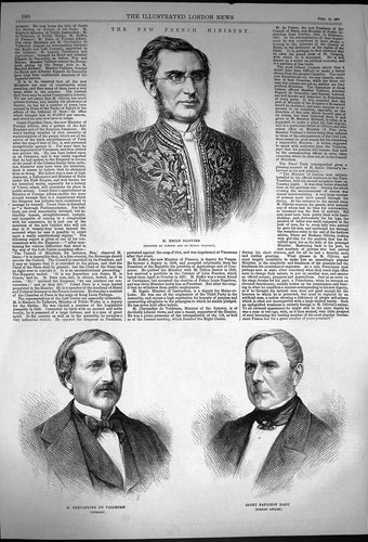Old antique print 1870 - antique, french