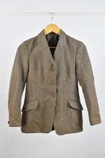 Mears Ladies Tweed Equestrian Jacket Brown Wool Blend Single-Breasted UK Size --