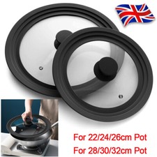 Universal Silicone Glass Lids Saucepan Frying Pan Lid for 22/24/26/28/30/32cm