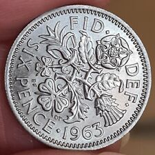 1963 Uncirculated Sixpence Coin Mint Condition