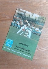 1978 Somerset v Warwickshire cricket programme John Player League, 6 August