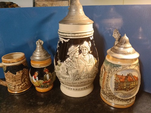 Vintage west german stein jugs - west,
