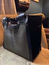 Smythson of Bond St,  leather dark green /black tote bag handbag 
