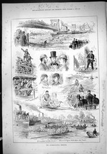 Original Old Antique Print
