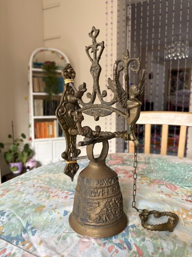 Antique brass monastery bell - antique,